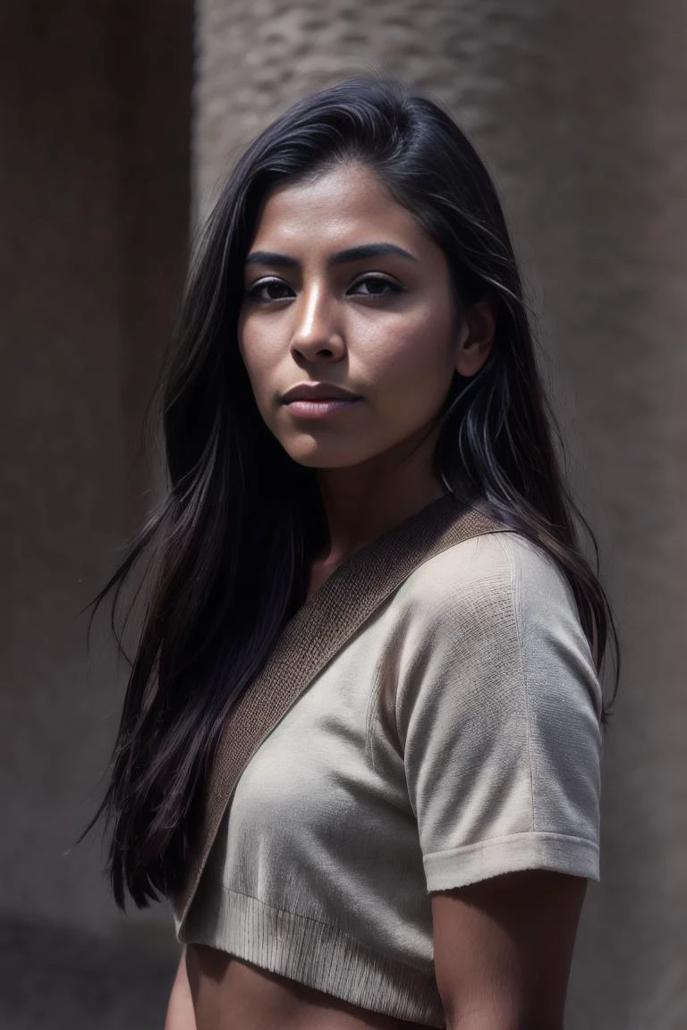 world press photo winner, (award-winning photography:1.3), (modern Mexican woman, beautiful face, young woman, Mexican skin tone, typical Mexican female features:1.4), (very sharp photo:1.1), (8k, RAW photo, best quality:1.3), (realistic, photo-realistic, feminine, modest clothes:1.1), Craggy mountain range, rocky terrain, dramatic peaks, cold, challenging, inspiring, Portait of a (beautiful typical modern Mexican woman outdoors:1.5), analog style (look at viewer:1.2) (skin texture) (film grain:1.3), (warm hue, warm tone:1.2), close up, cinematic light, sidelighting, ultra high res, best shadow, RAW, upper body, wearing pullover, <lora:detailmaker:0.35> <lora:add_detail:0.75> <lora:LowRA_v2:0.6> <lora:to8contrast-1-5:0.4>, <lora:epi_noiseoffset2:0.8>, Microgeometry, skin elasticity, light scattering through hair, ambient occlusion, multi-layer skin shading, facial muscle simulation, iris and pupil rendering, advanced color grading