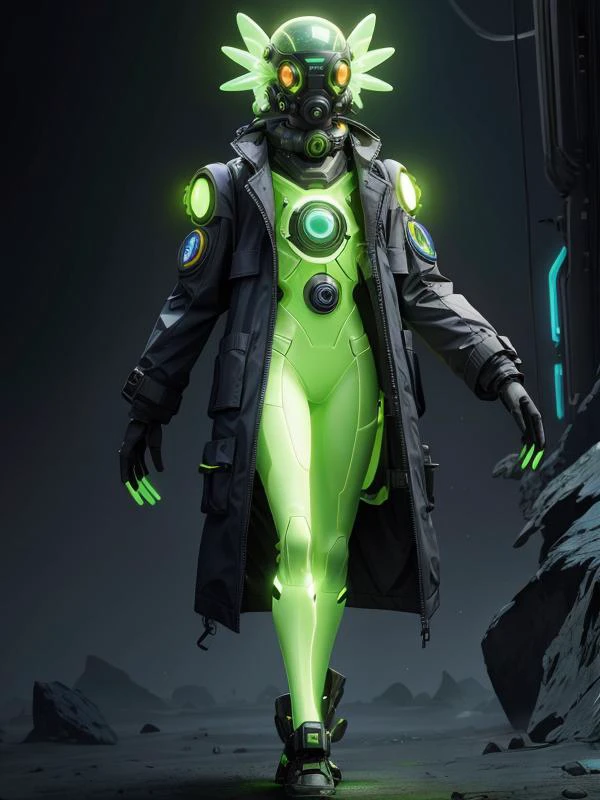 (Style: realism, (epic:1.2), realistic, photo, trending on artstation, (pixar:1.2), 3d, cartoon, ((high quality:1.2, masterpiece:1.2)) , (8k resolution) , high details, incredibly absurdres, color connection, colorized, colorful, neon colors, (bioluminescence:1.1), (iridescent:1.2), (no humans:1.3)),
(axolotl:1.2),, animal, cute big eyes, trench coat), foreign planet,,
<lora:UraniumTech:0.4> uraniumtech, radiation, scifi, nuclear , transparent , see-through