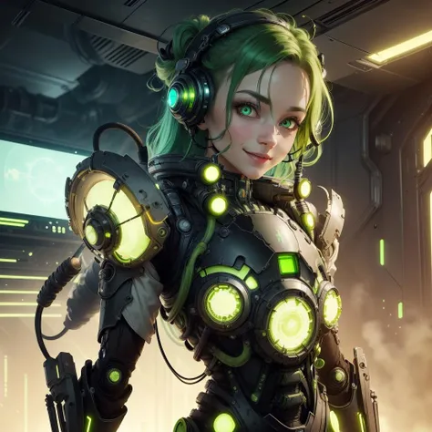 <lora:UraniumTech-20:0.8>,uraniumtech , radiation, transparent , scifi, nuclear , see-through
scholar , scroll, 1girl,long hair, pale skin, glowing eyes, smile ,closed mouth, green eyes, green hair,