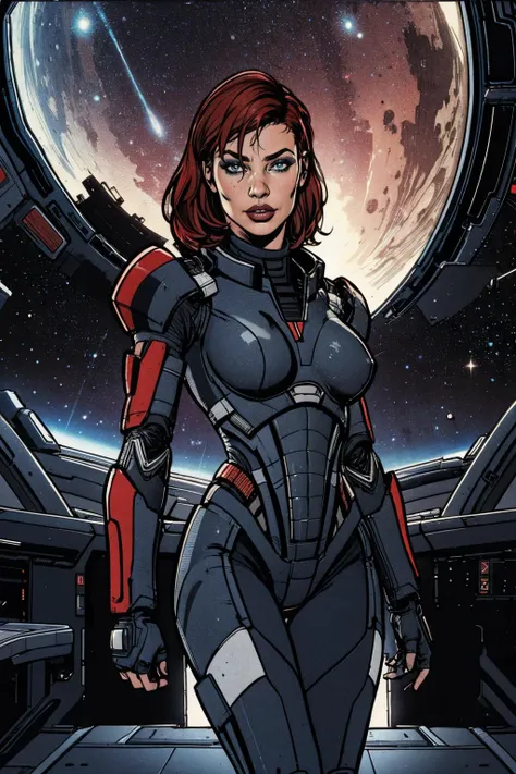 1girl, science fiction, futurism,space
masterpiece, best quality, <lora:femshep-10v6:1> Jane, shepard