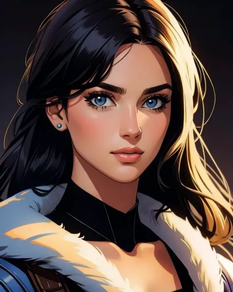 Digital comic painting, of the most beautiful girl in the world, portrait, 2D, digital artwork, detailed, sharp, HD, HDR, 8K, best quality, best resolution