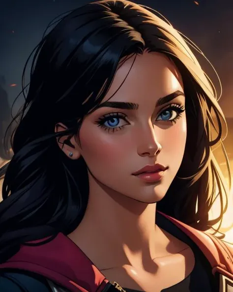 Digital comic painting, of the most beautiful girl in the world, portrait, 2D, digital artwork, detailed, sharp, HD, HDR, 8K, best quality, best resolution