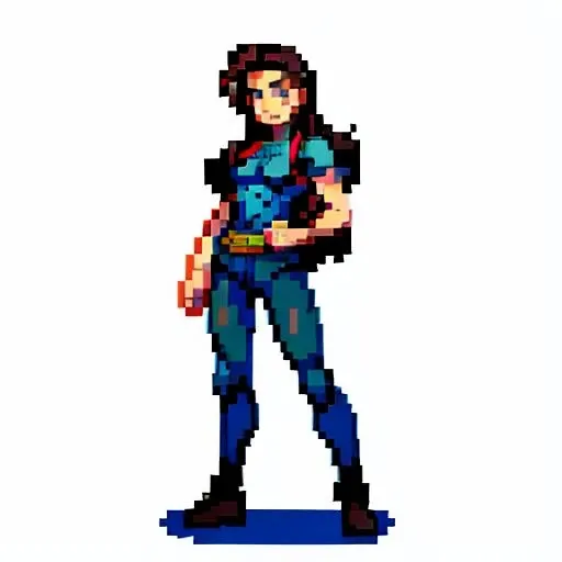 <lora:pixel (11):0.95>,pixel,pixel art,pixelart,xiangsu,xiang su, pretty girl, full body, detailed, sharp, HD, HDR, best quality, best resolution, 2D, colored Graphic Novel illustration, cross hatching, by Phil Noto and Todd Mcfarlane