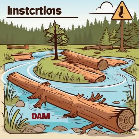 instructions, beaver build dam, (crushed by tree:1.1), wooden log, accident, fatality,
funny, cute,
<lora:Do_Dont:1>