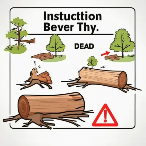 instructions, beaver crushed by tree, wooden log,  accident, fatality, caution, steps, (dead, crushed:1.1),
funny, cute,
<lora:Do_Dont:1>