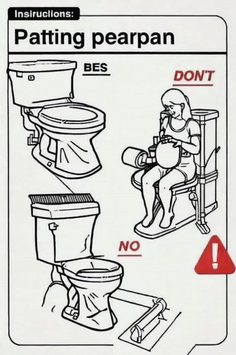 photo of do_dont, using toilet diagram, pooping, toilet paper, (masterpiece:1.1), (best quality:1.1), ultra detailed, aesthetic, <lora:do_dont:1>