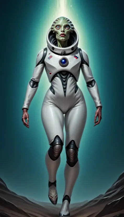 score_10, score_9, score_8_up, score_7_up, score_6_up, embedding:zPDXLxxx.pt, embedding:zPDXLrl.pt, embedding:PnyCmicXLPOS.pt, western comic book style, realistic, ((alien, little green, huge eyes, (ears:0.1), repulsed, wears white colored space suit, in The Kingdom of the Unicorn ) :1.35), ((detailed face, detailed hair, detailed skin, detailed body, detailed background):1.35), <lora:repair_slider:1>