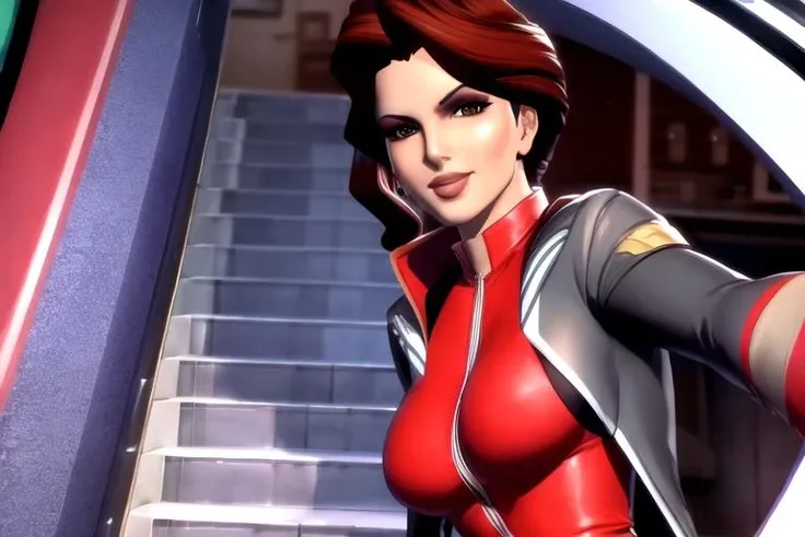 <lora:swtorgirlsrepublic:0.8> rishadrayen, selfie, smiling, smuggler jacket, anime