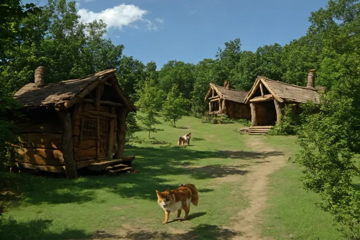 furry troll village in a forest, style of larry elmore, style of Mattias Adolfsson, <lora:waterVFX:0.25> <hypernet:b34tInstatronicA_v10:1> <lora:b34t_instograph_v2:0.5> <lora:add_detail:0.5>