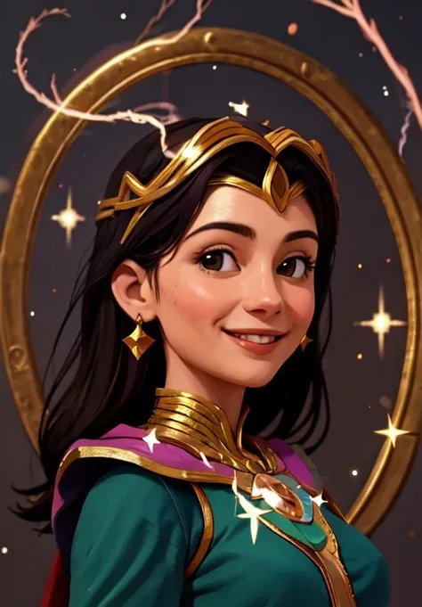 <lora:sorceress:0.8>, sorceress, portrait, smile,, (magical, magnificent, masterpiece:1.3)