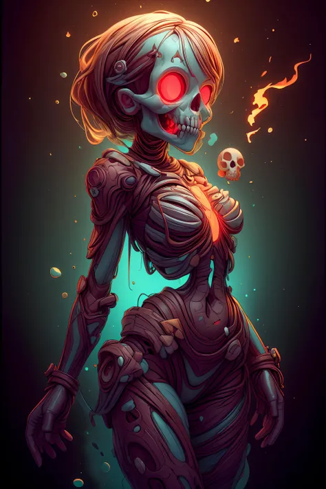 undead mom with (cute skull face, ornate detail engraving, shredded leather outfit, bound construct, arm pose, leg pose, hip pose), evil, moist thunder, <lora:AdvancedEnhancer:0.8> film, analog film, sunset, hard light, soft light, dramatic lighting, neon lights, red light, blue light, green light, purple light, agfa ultra, classic chrome, ektachrome, eterna, film grain, polaroid, colored gels, depth of field, dim light, golden hour, color grading, bokeh, RAW <lora:add_detail:1.2> <lora:breastsizeslideroffset:-0.2> <lora:modelMixTestVersion_modelmixtest:0.4> <lora:girl_with_mask_lora013:0.8> mask <lora:age_slider_v6:-0.8> <lora:age_slider_v2:-0.8> <lora:MintSlimeSkin3:0.4> mintslimeskin, luminescent translucent body, subsurface scattering, reflective mirror finish, <lora:WorldofUndead:0.8> worldofundead, skeletal <lora:sdxl_++:0.8> SDS_Particle_Flow <lora:xl-shanbailing-1003fire:0.8> fire element, composed of fire elements <lora:tranzp:0.8> tranzp