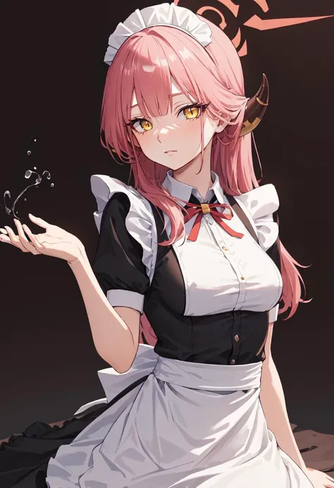 (Only the face emerges from the guillotine),(Woman being guillotined),sweat, Hatsune Miku, r,brown eyes,2 sexy girl,guillotine,(torn black dress),(torn pink apron),(torn blue neckwarmer),tears,cry,