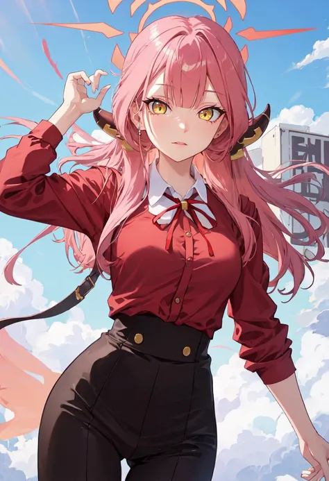 (safe:1.10), best quality, masterpiece, highres, solo, (aru_bluearchive:1.10), jumping, cowboy shot, looking at viewer, 37 <lora:aru_bluearchive:0.80>