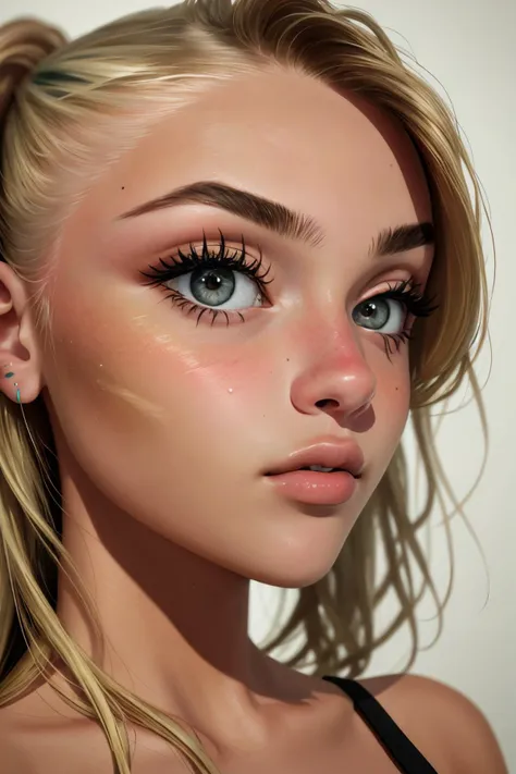 realistic photo of <lora:MaddieFrancessca_v1:.9> MaddieFrancessca, close up on face, focus on eyes, (rose face paint:1.0)