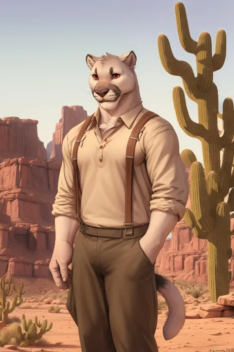 <lora:sam_ayers-08:1>, sam ayers, (solo), shirt, male focus, collared shirt, animal, suspenders, brown shirt, red eyes, mines, cave, ((scared, afraid))
