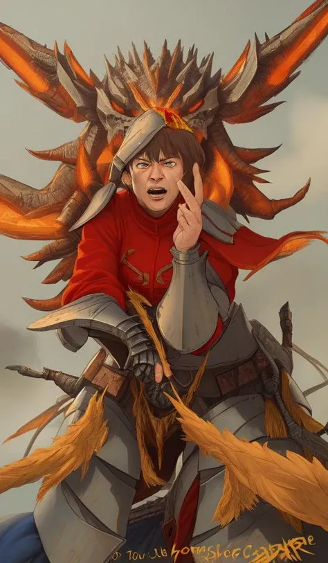 The heavy armored warrior made a grimace