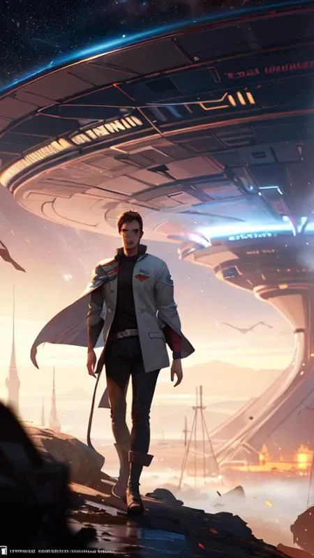 a space handsome gay guy staring role in a musical sci - fi space opera ghibli animated film, volumetric lighting, octane render by stanley artgerm lau, greg rutkowski, thomas kindkade, alphonse mucha, loish, norman rockwel,
