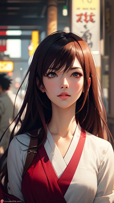 kurisu makise steins gate anime, atmospheric, elegant portrait, super highly detailed, professional digital painting, artstation, concept art, 8k, art by wlop, artgerm and alphonse mucha and eiichiro oda shinkai makoto vibrant Studio ghibli kyoto animation hideaki anno Sakimichan Stanley Artgerm Lau Rossdraws James Jean Marc Simonetti