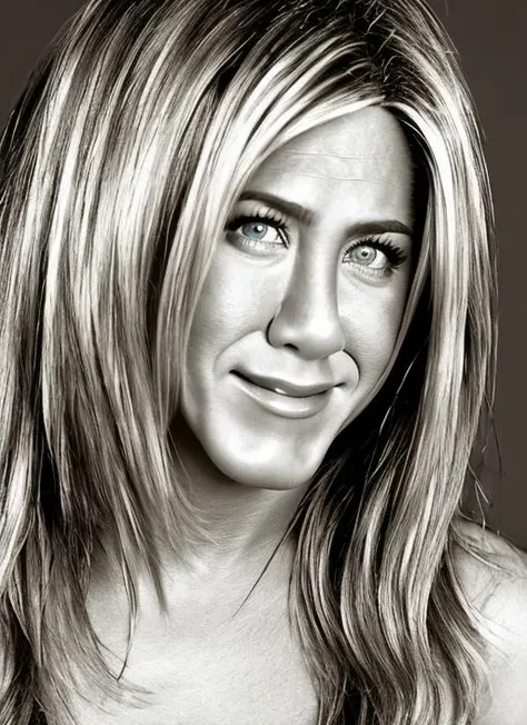 jenannti15-3500, sks woman, Jennifer Aniston, in a studio portrait, white background, studio lighting, smiling, looking at the camera