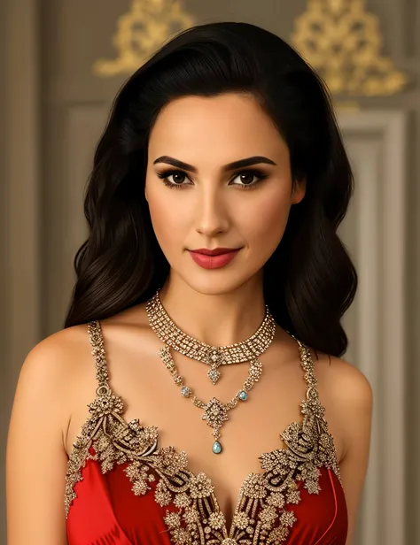 a woman, in elegant dress, necklace, close up <lora:GalG:0.85>, ,"(intricate details:0.9), (hdr, hyperdetailed:1.2)