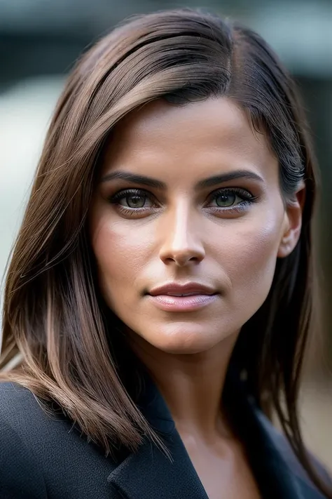 beautiful woman (EPN3llyFurt4d0:.99),(masterpierce, photorealistic, best quality, 8k, dslr, absurdres,award winning photo, extremely detailed, amazing, fine detail, extremely detailed eyes and face),Closeup portrait of a classy woman, looking at viewer, wearing blazer, in asteroid, standing,