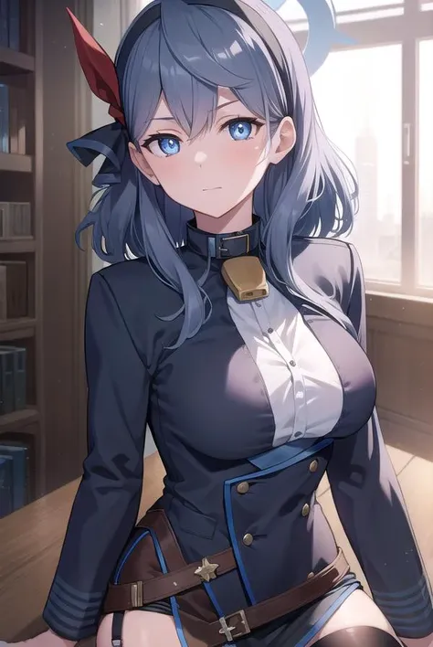 bluearchiveako, ako, blue eyes, blue hair, hair between eyes, halo, medium hair, sidelocks,
BREAK bell, belt collar, black gloves, black skirt, black thighhighs, garter straps, gloves, hairband, long sleeves, miniskirt, neck bell, pencil skirt, sideboob, skirt, thighhighs, zettai ryouiki,
BREAK looking at viewer,
BREAK indoors, classroom,
BREAK (masterpiece:1.2), best quality, high resolution, unity 8k wallpaper, (illustration:0.8), (beautiful detailed eyes:1.6), extremely detailed face, perfect lighting, extremely detailed CG, (perfect hands, perfect anatomy),