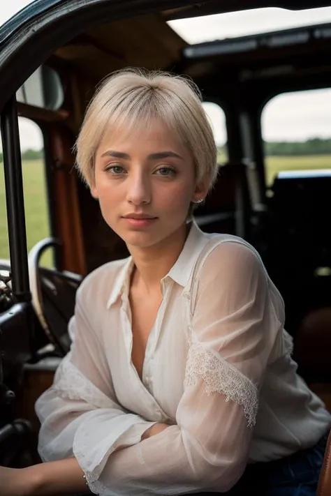 Merger_liv_nafka,
(posing in a tractors cockpit, driving a tractor, country living, country, farming, driving a tractor in a field:1.2),
bokeh, f1.4, 40mm, photorealistic, raw, 8k, textured skin, skin pores, intricate details <lora:epi_noiseoffset2:1>, epiCRealism <lora:ClothingAdjuster3:-1>