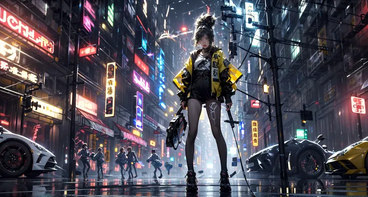 (dramatic, gritty, intense:1.4),masterpiece, best quality, 8k, insane details, intricate details, hyperdetailed, hyper quality, high detail, ultra detailed,(wide-angle lens,Panoramic:1.2),
Cyberworld,Transparent clothes,1girl,solo, glowing ,night,A shot with tension(sky glows yellow,Visual impact,giving the poster a dynamic and visually striking appearance:1.2),Chinese Zen style,impactful picture,
<lora:[SZW:foCyberworld_20230622141420-000018:0.95>