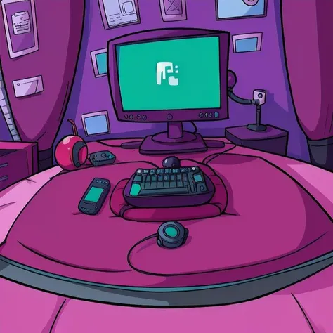<lora:Invader Zim Style V3:0.85> invader_zim_style, computer, keyboard, screen, joystick, buttons, sci-fi