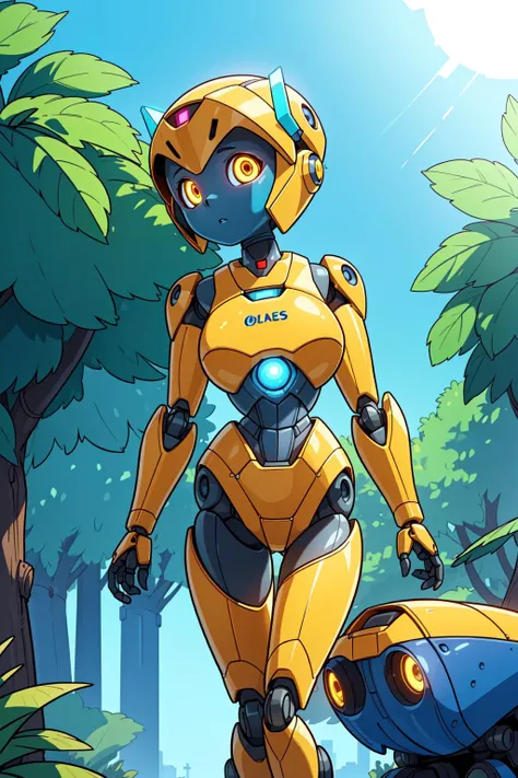 (proportionate background, outside, oasis, highly detailed), (perfect lighting, perfect shadows), (1girl, adult, perfect anatomy, glowing robot eyes, (robotic woman, mechanical)), looking at viewer, <lora:add_detail:0.30>,