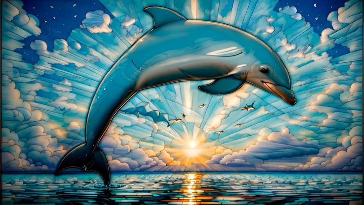 ((a dolphin in the sky)),clouds,sky,<lora:st41nedg5CIVIT:1>,st41nedg,