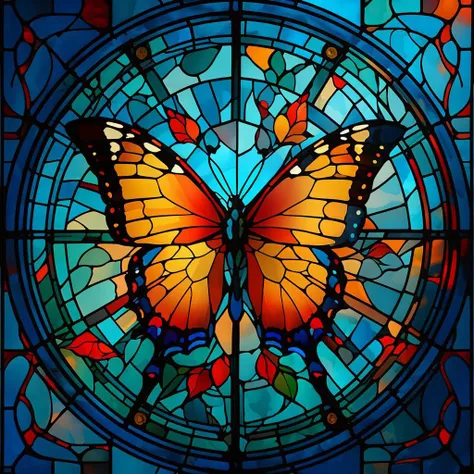 st41nedg butterfly, dynamic lighting, blue, red <lora:st41nedg5CIVIT:1.1>