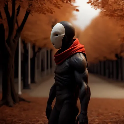 <lora:add_detail:0.5> add_detail, masterpiece, best quality, detailed, soft dim lighting, bokeh, depth of field,
 <lora:Tragedian_Pathologic:1.0> tragedian, human, white mask, park, autumn, red scarf, walking, side view, 
 <lora:Tragedian_Pathologic:1.0> tragedian, human, white mask, park, autumn, red scarf, walking, side view,