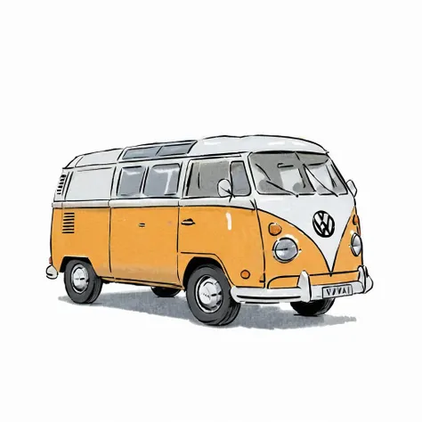 camper volkswagen van, on a white background <lora:AQUAinked_XL-000008:1>