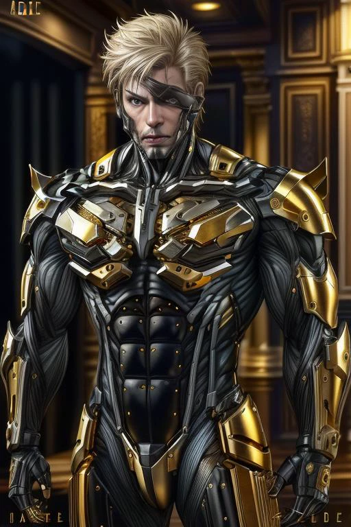 <lora:add_detail:1> add_detail, masterpiece, best quality, detailed, realistic, soft dim lighting,
Gold and Black, Gold, Goldy, Black, matte black, Gilding, <lora:Gold and Black, Gold, Goldy, Black, matte black, Gilding:1.0>
<lora:raidenmgr, woman:0.9> raidenmgr,