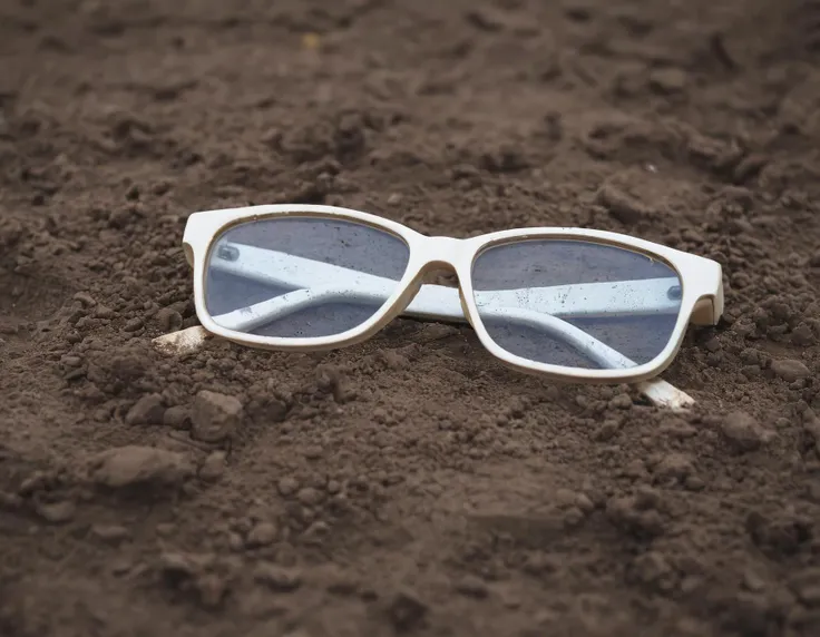 60s glasses laying in mud
