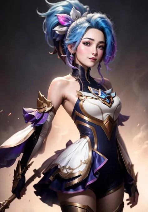 <lora:star_guardian_akali:0.8>, star_guardian_akali, solo, smile,, (masterpiece, best quality, absurdres, detailed, ultra-detailed:1.3)