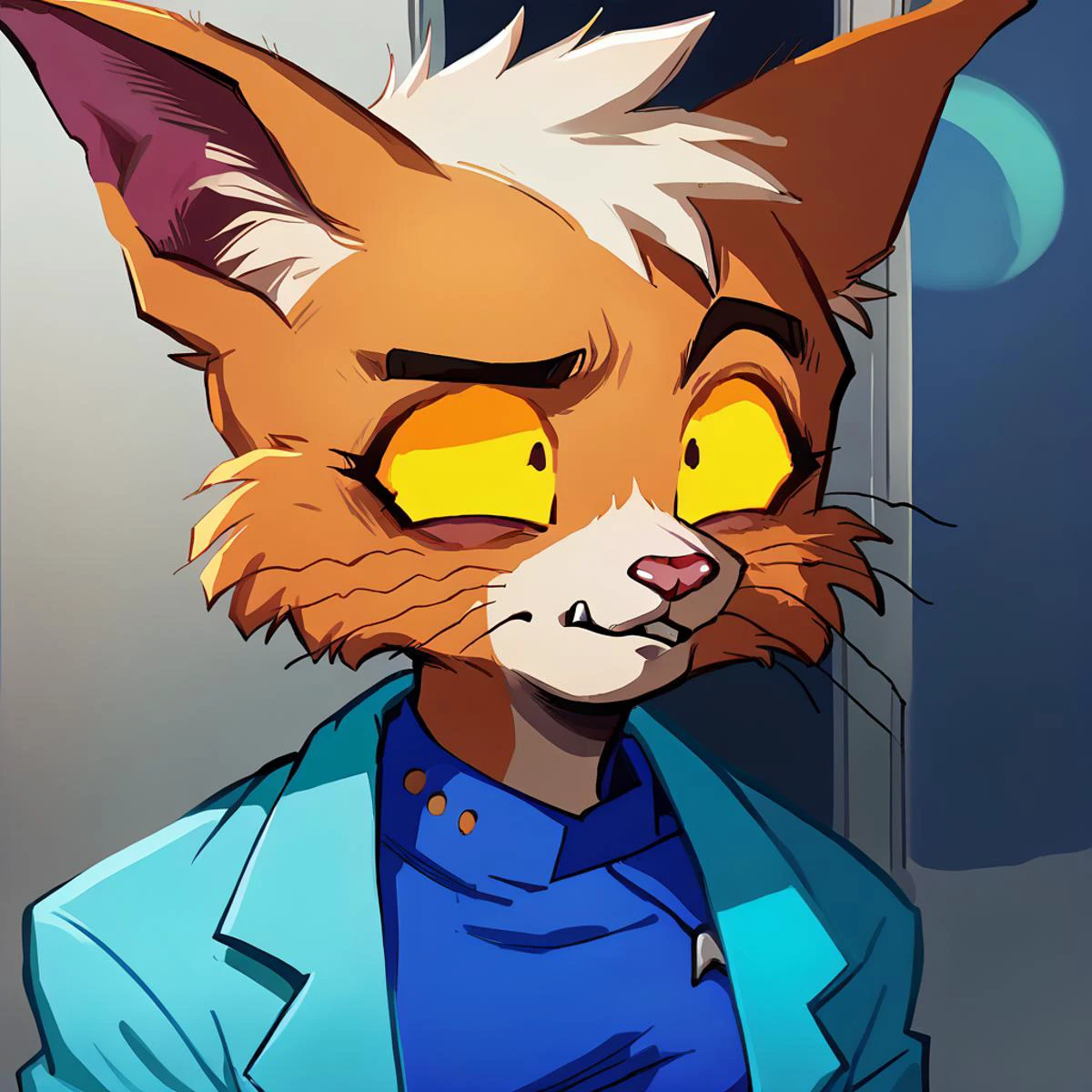 score_9, score_8_up, score_7_up, <lora:t4n4_epoch_10:1> t4n4,1girl,furry, portrait, lab coat, <lora:YamamotoXLP_Style:1> yamamotoxlp