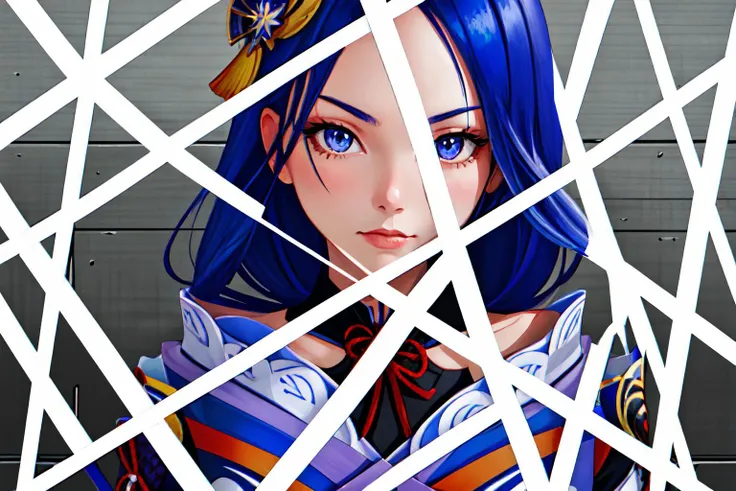 Highly detailed, High Quality, Masterpiece, beautiful, VergilStatusMeme, <lora:VergilStatusMeme:1>, 1girl, cowboy shot, solo, Raiden_Shogun_\(genshin impact\), Raiden_Shogun:1.2, blue hair, long hair, <lora:Char_GenshinImpact_RaidenShogun:0.8>