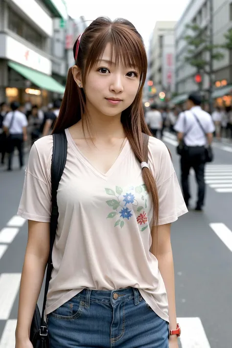 RAW portrait photo, embedding:TsujiNozomi in busy Tokyo street, embedding:fcDetailPortrait