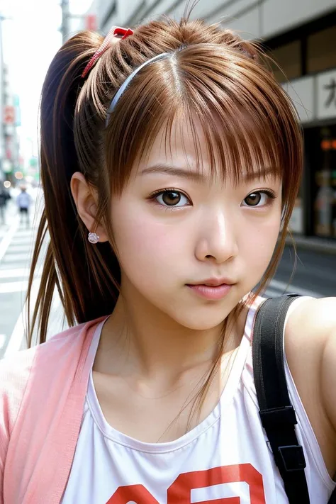 RAW close-up portrait photo, TanakaReina in busy Tokyo street, fcDetailPortrait