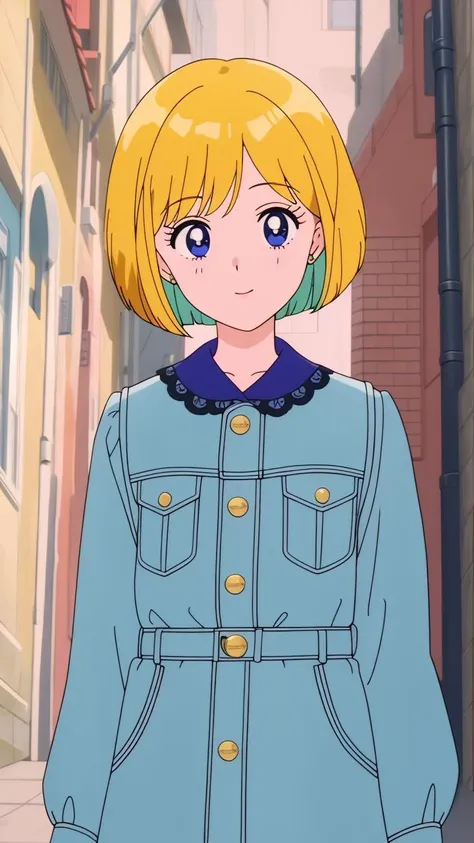 masterpiece, best quality,
vivid colors,
1girl, (solo)
(" ")
blond hair,
" "
bob cut hair
" "
backalley
" "
<lora:smv1-10:0.8>