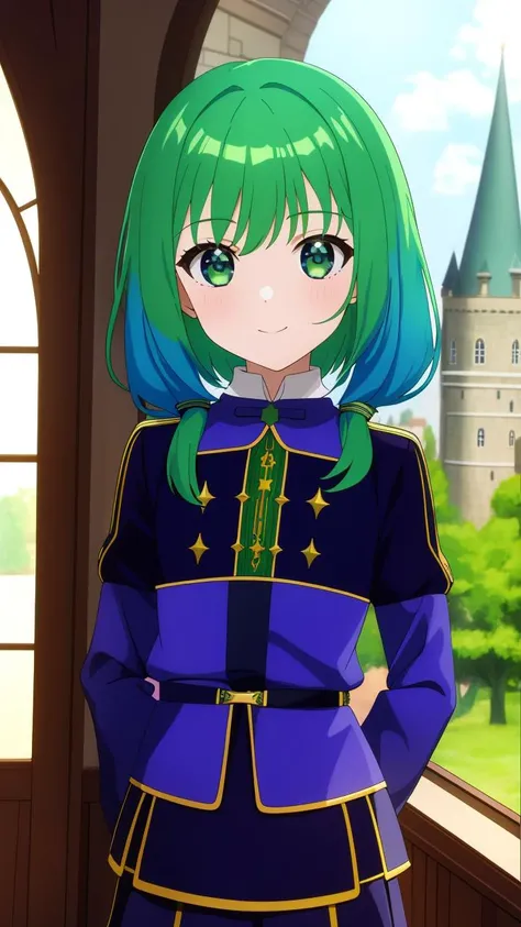 masterpiece, best quality,
vivid colors,
1girl, (solo)
(12 years old, 12y.o, child)
green hair,
" "
" "
german clothes
medieval castle, inside
science fiction, futuristic
" "