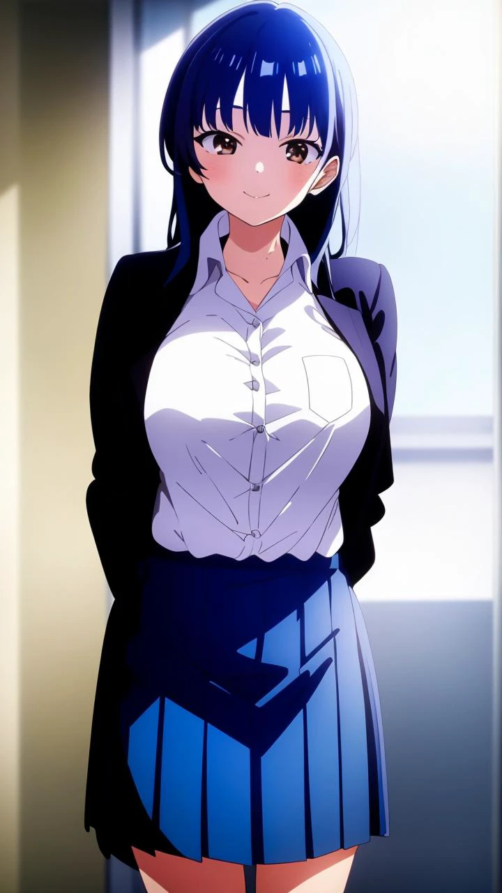 masterpiece, best quality,
<lora:AnnaYamada:1> ANNAYAMADA, BLUE HAIR, BROWN EYES
1girl, (solo)
""
classroom, inside school
" "
" "