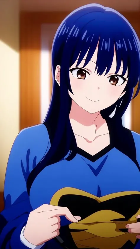 masterpiece, best quality,
 <lora:AnnaYamada:1> ANNAYAMADA, BLUE HAIR, BROWN EYES
1girl, (solo)
"  "
"      "
"              "  
[(anime screencap:1.3):0.34]