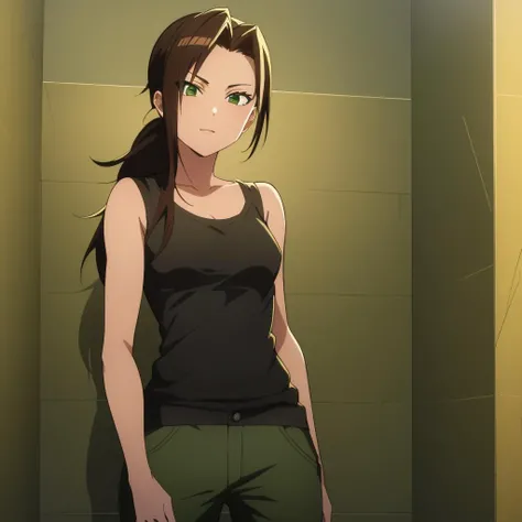 masterpiece, best quality,
vivid colors,
1girl, (solo)
(23 years old, 23y.o, adult)
" ",
dark green eyes
spiky hair
tomb raider,
bathroom
" "
" "