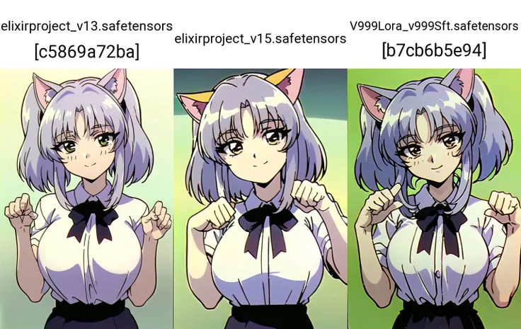 [indoor , solo, 1girl, detailed face : HDR, beautiful face, highres, natural hair : 0.35], highres, best quality, ultra-detailed, 8k,
[3/4_shot, cowboy_shot : : 0.4], 
short hair, wavy hair,  blunt bangs, green eyes, cat ears, large breasts, white shirt, collared shirt, head tilt, light smile, paw pose, white background, simple background, sketch, masterpiece, best quality,  
 <lora:Ruri Hoshino:0.85> hair ornament, , collared shirt, masterpiece, [perfect anatomy, (perfect hand:0.6) :  (perfect hand:0.8): 0.1]