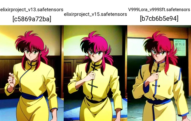 [indoor , solo, 1boy, detailed face : HDR, beautiful face, highres, natural hair : 0.35], highres, best quality, ultra-detailed, 8k,
[3/4_shot, cowboy_shot : : 0.4], 
 <lora:kurama-lora-nochekaiser:0.85> kurama, long hair, red hair, bangs, (green eyes:1.2), (retro artstyle:1.5), 1990s \(style\), yellow chinese clothes, pants, 1990s anime,, masterpiece, [perfect anatomy, (perfect hand:0.6) :  (perfect hand:0.8): 0.1]