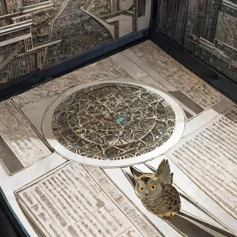 RAW photo, 8k uhd, Analog style, (Masterpiece, Best Quality, Highres:1.3), dramatic, cinematic, (paper-cut craft:1.3), BREAK,
intricate (paper-cut craft:1.4) of mysterious intricate ornamented (owl:1.4), (beige square photo-frame:0.7), circle mask, (forest, mountain:1.3), (winter, moon:0.5), (green, blue, brown, white:1.1), (black, gold:0.8), (paper-cut craft, colorful, layers, flat, fabulous, children's book:1.2), cardboard, bronze, (hyperdetailed, absurdres:1.1), BREAK,
<lora:more_details:0.1>