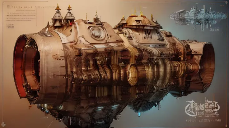 Spaceship with yellow lines,yellowed paper,Backround modern,technology, white,Picture of Award-winning works,(HD picture quality,Masterpiece,light red/blue text),SteampunkSchematics, <lora:GlowingRunesAIv2:1>, <lora:spaceship:1>, very detailed image,<lora:EnhancedDetail:0.8>